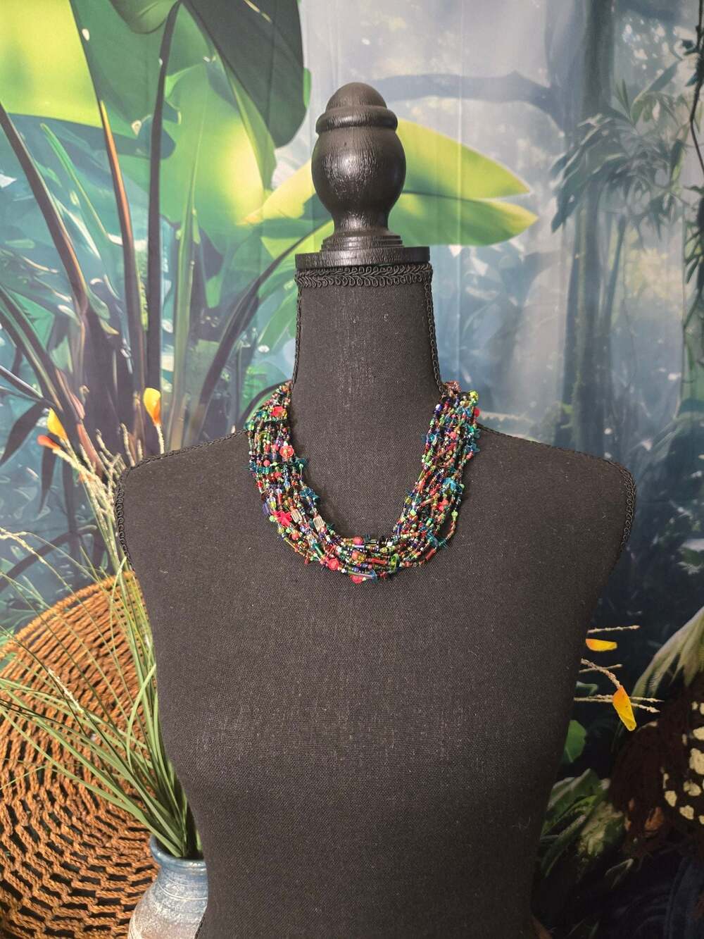 Multistrand Handmade Seed Bead Statement Necklace